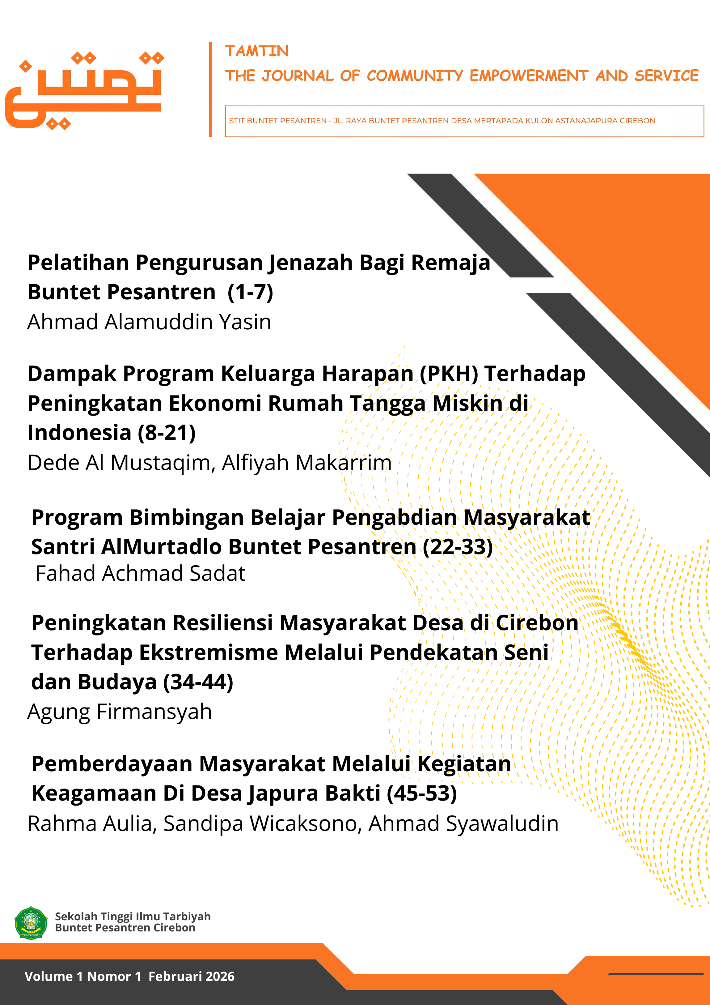 					View Vol. 1 No. 1 (2026): Tamtin: The Journal of Community Empowerment and Service
				